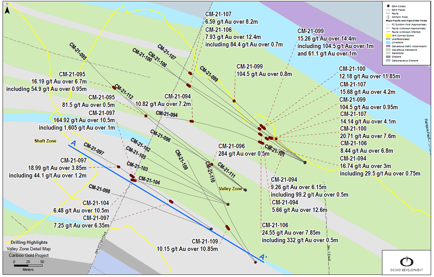 Figure 2: Valley Zone select drilling highlights