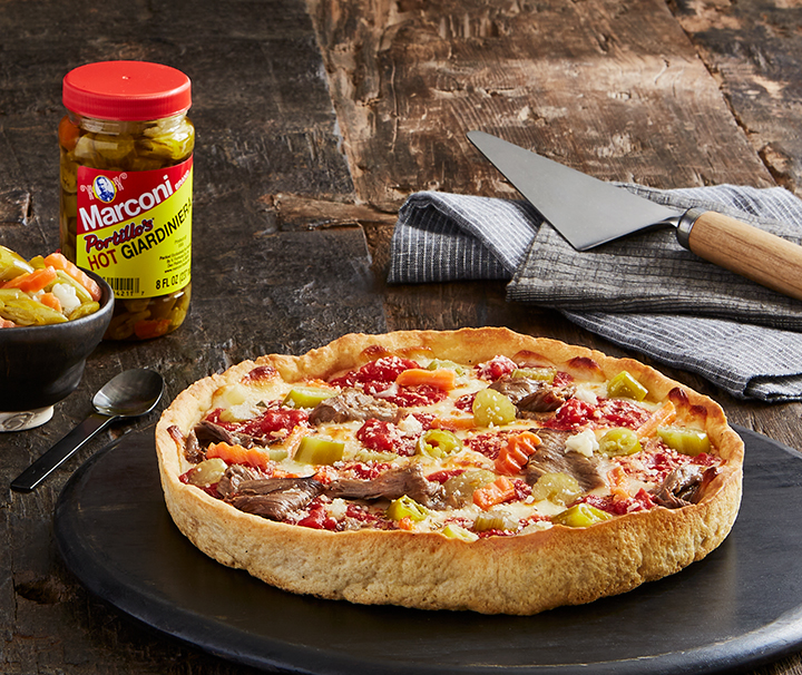 Lou's x Portillo's Italian Beef Pizza_Giardiniera
