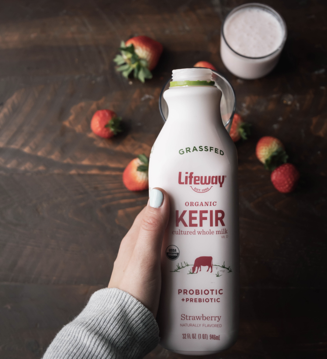 Lifeway Organic Strawberry Grassfed Kefir