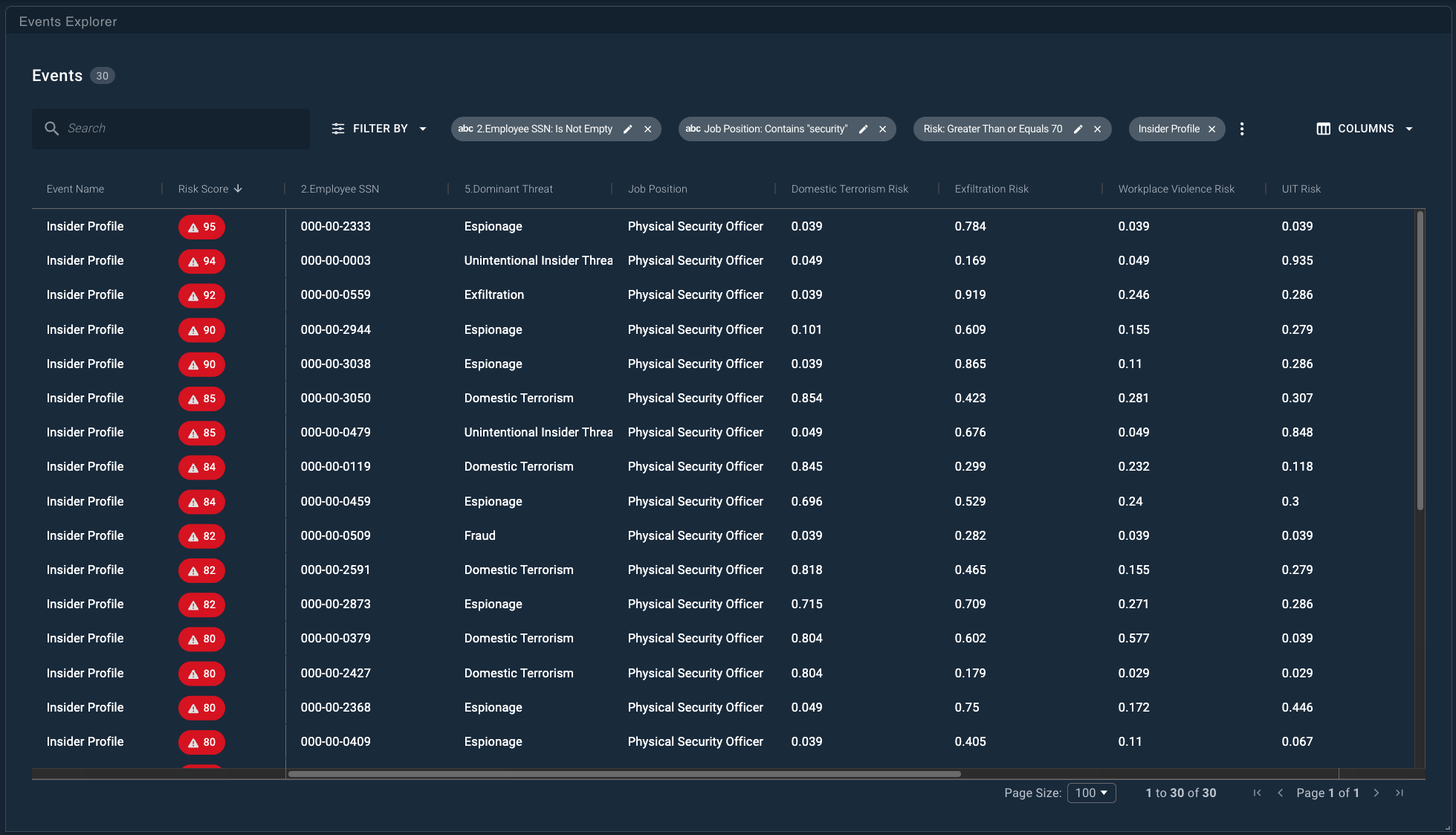 Events Explorer