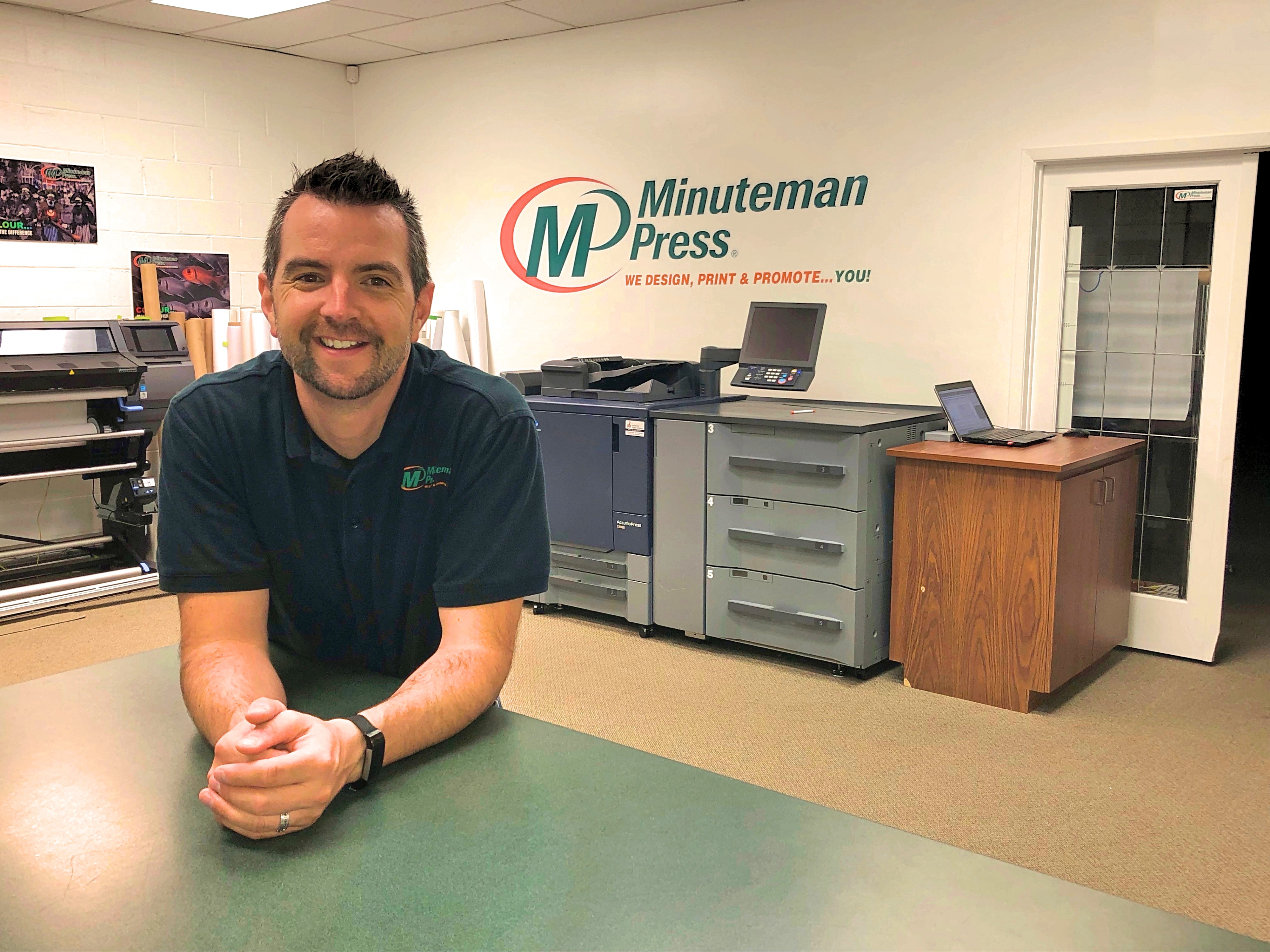 Chris Harvey, owner, Minuteman Press design, marketing, and printing franchise, London South, Ontario, Canada.