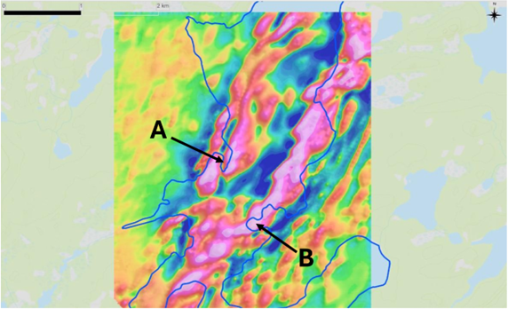 Location of outcrops visited on the shorelines of Squalus Lake.