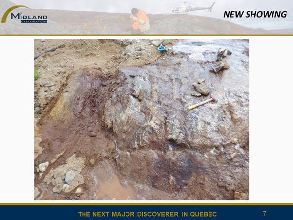 Figure 7 New showing - discovery outcrop