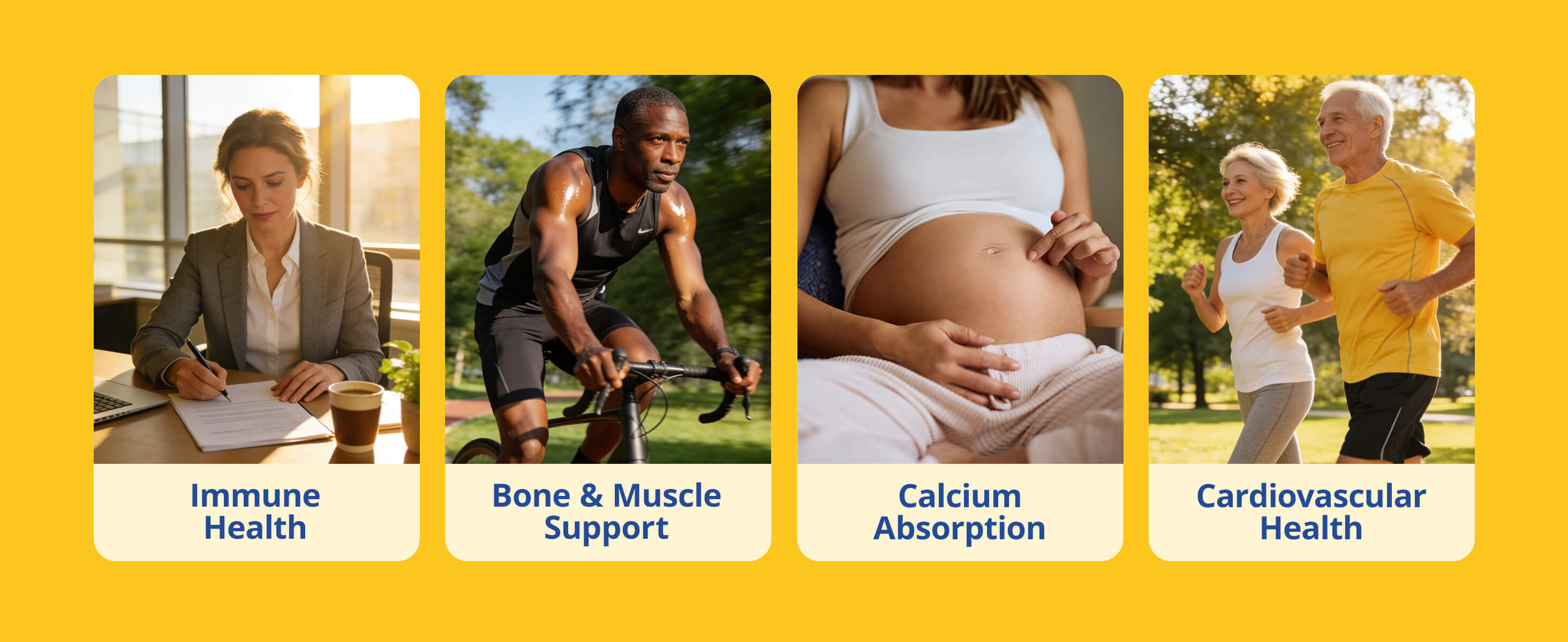 Adults incorporating Vitamin D3 K2 Supplement into a daily routine for bone, muscle, and immune wellness.