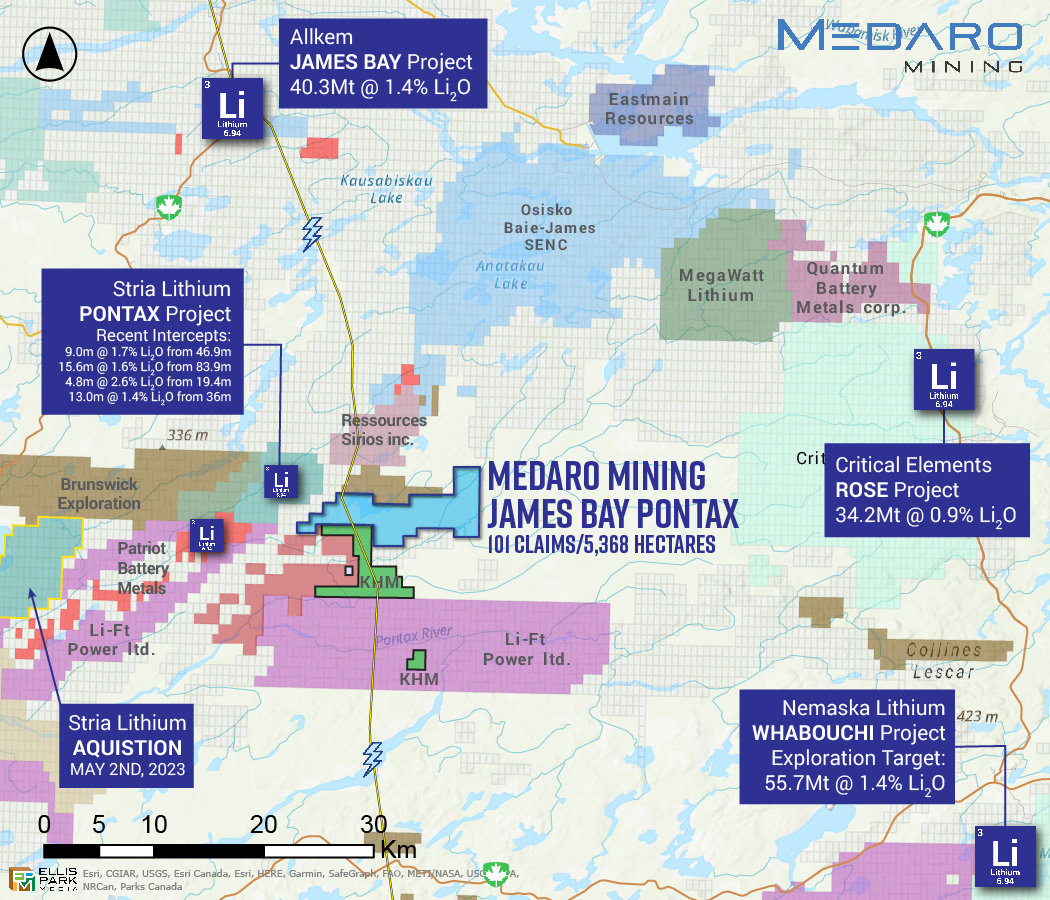 Figure 3: James Bay Pontax District Map