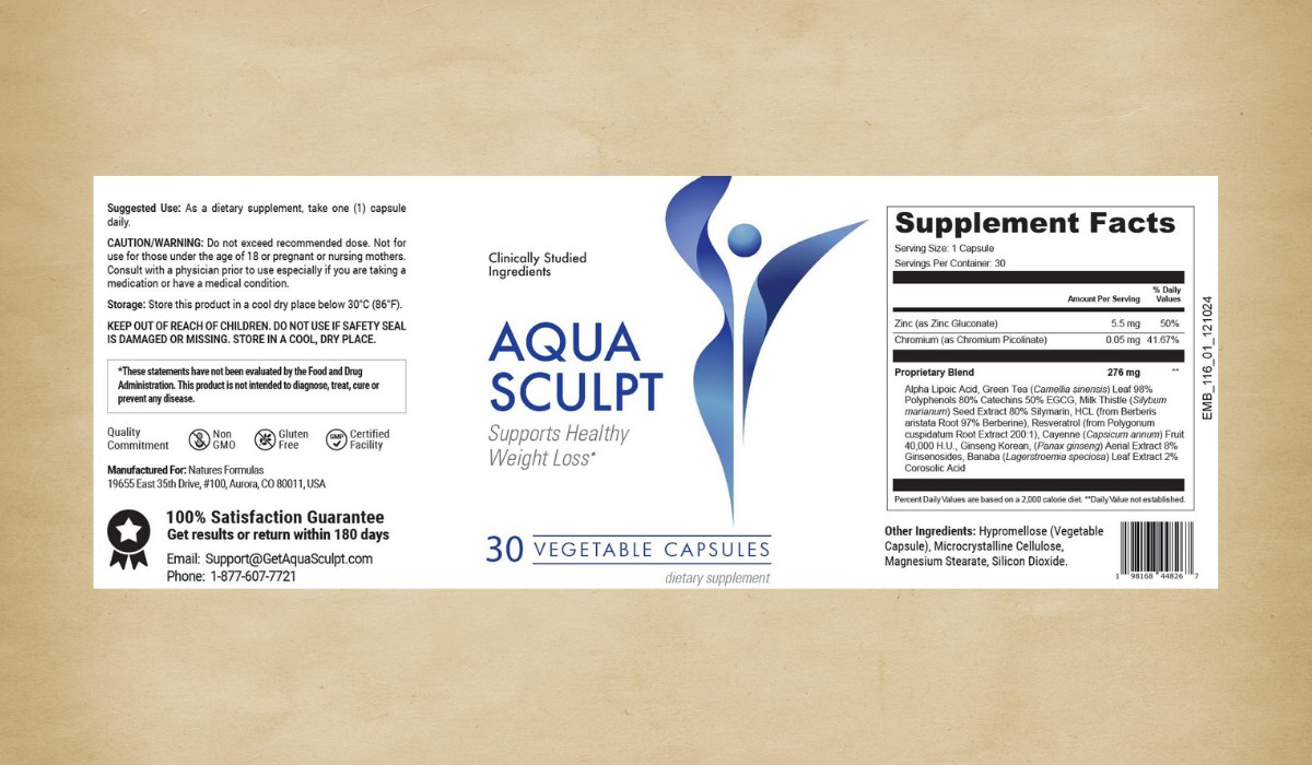 Aqua Sculpt Supplement Facts