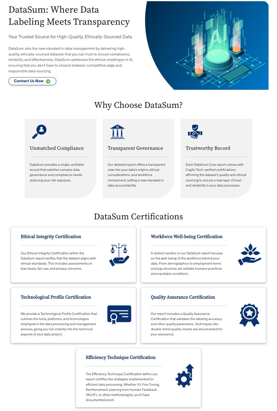 DataSum: Where Data Labeling Meets Transparency