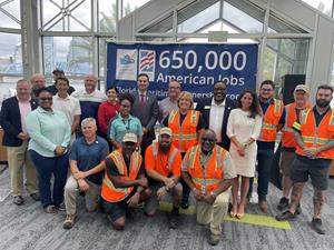 Florida Commerce Secretary Laura DiBella was joined by representatives from the American Maritime Partnership, Florida Maritime Partnership, JAXPORT, Crowley and TOTE to celebrate National Maritime Day in Jacksonville, FL.