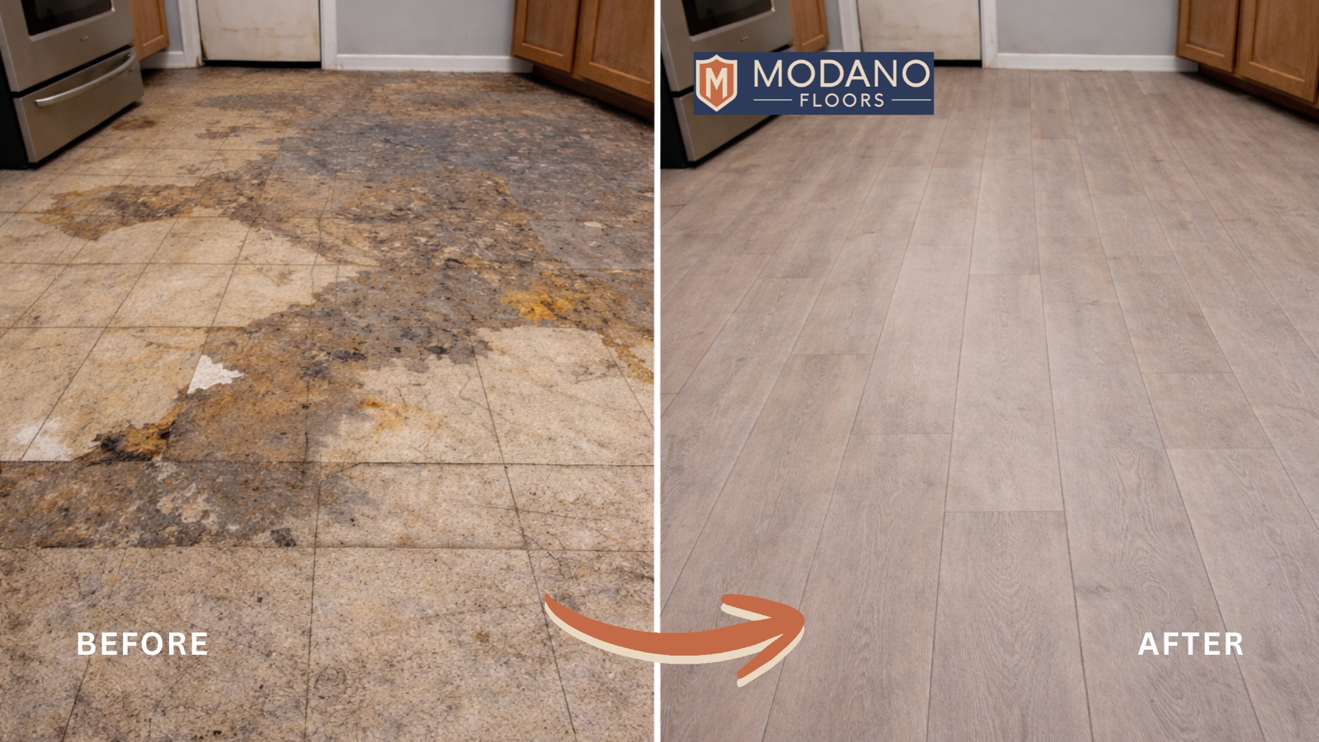 This before-and-after comparison shows how AI-powered visualization can simulate flooring changes within a real residential space. The preview reflect