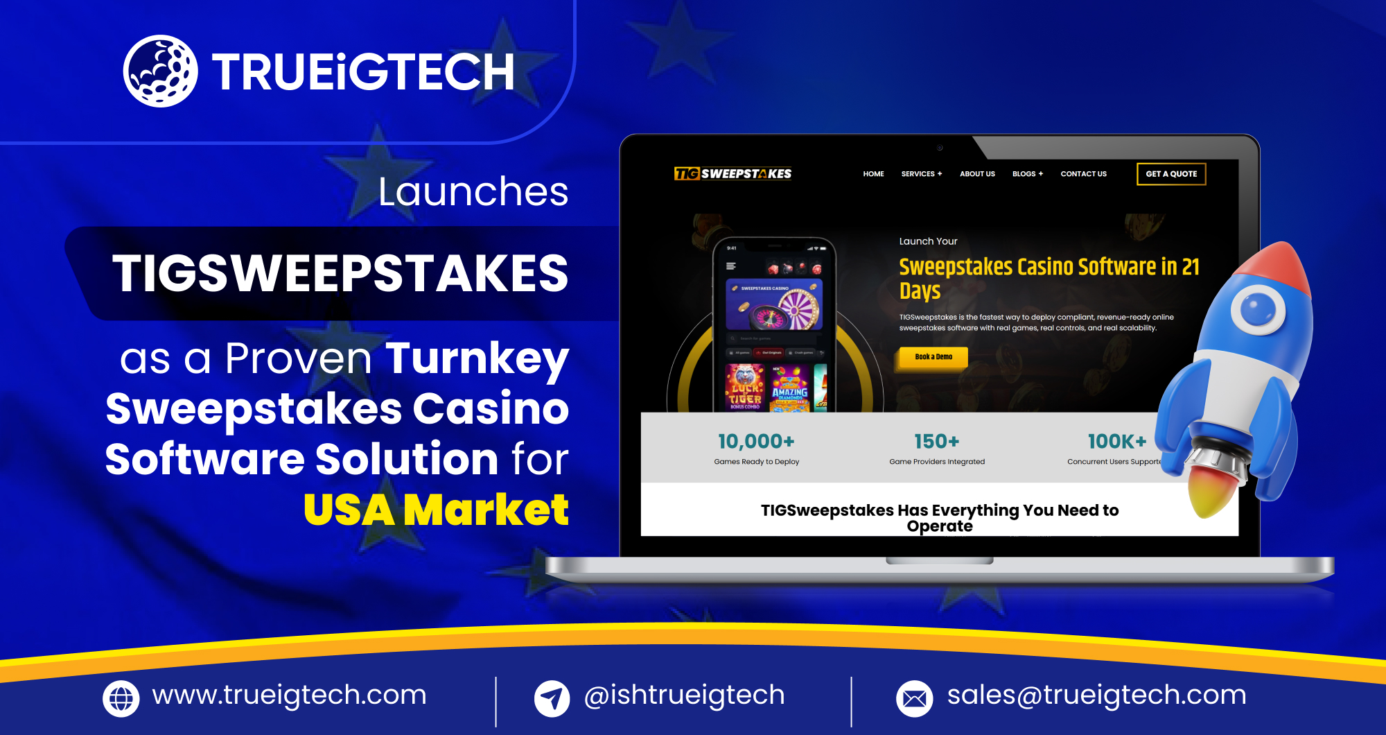 PR TRUEiGTECH Launches TIGSweepstakes as a Proven Turnkey Sweepstakes Casino