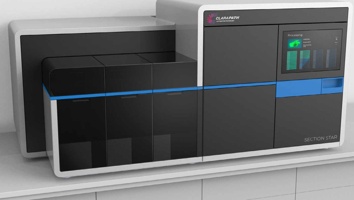 Clarapath’s first robotic instrument, called SectionStar™, will result in standardization in the quality of tissue sections for molecular mapping of human disease and in the development of new treatment pathways.