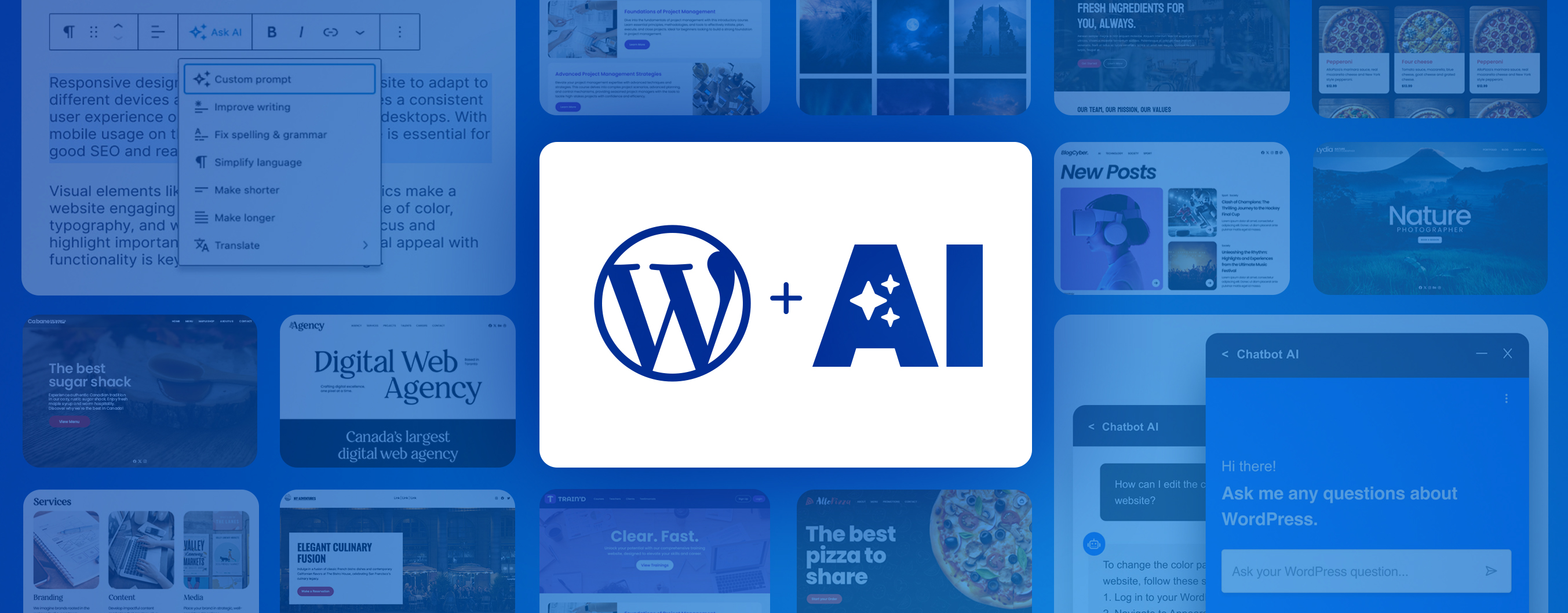 WordPress logo + AI to announce the launch of AI-powered WordPress at Web Hosting Canada