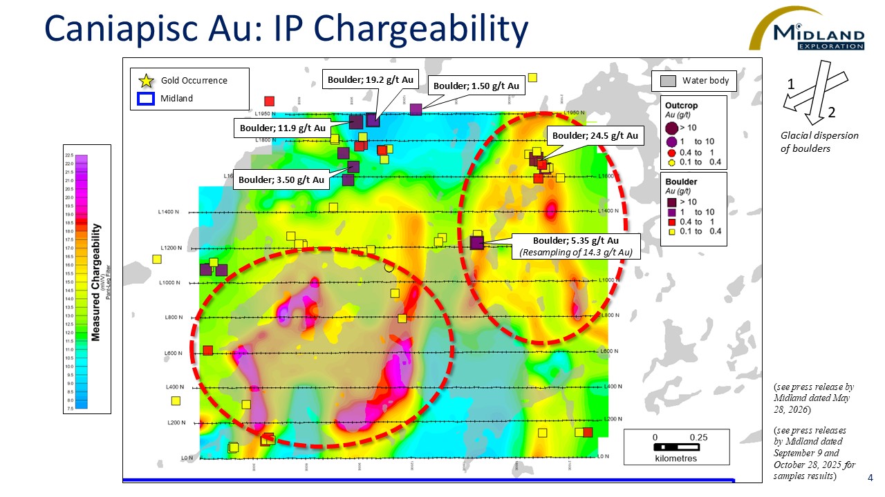 Figure 4 Caniapisc Au IP Chargeability