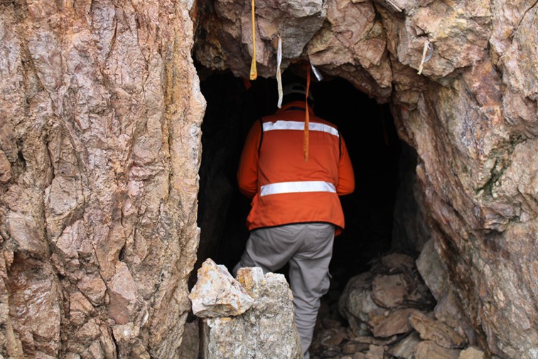 Old mining works at Cumaro property.