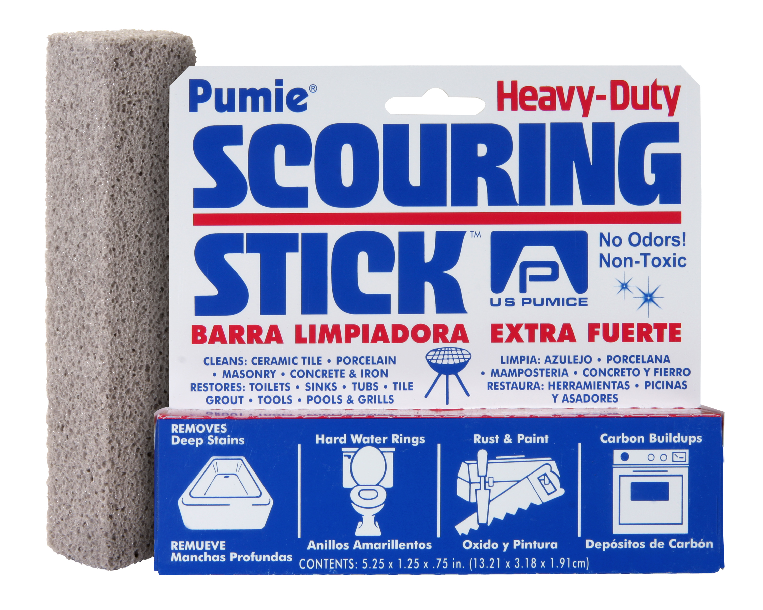 Pumie® products are widely used in the professional janitorial and restaurant markets and also distributed through major retailers for use at home. Pumie® is a heavy-duty, non-toxic, scouring product designed to remove the toughest build-up from a variety of surfaces. It cleans through gentle abrasive action and works where other solutions fail. Top uses include removing rust and hard water build-up from plumbing fixtures as well as baked-on food from ovens and grills.