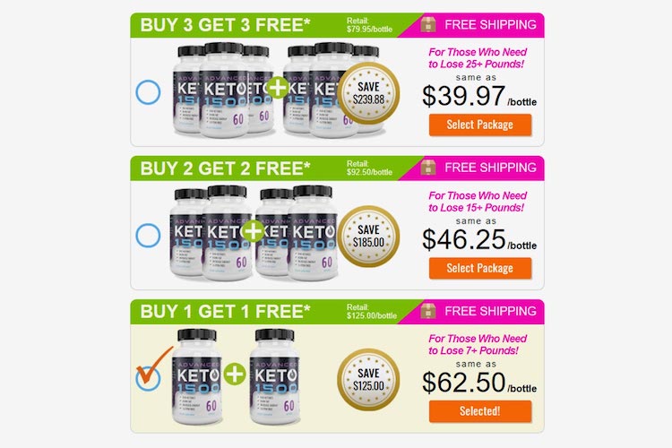 Advanced Keto 1500 prices