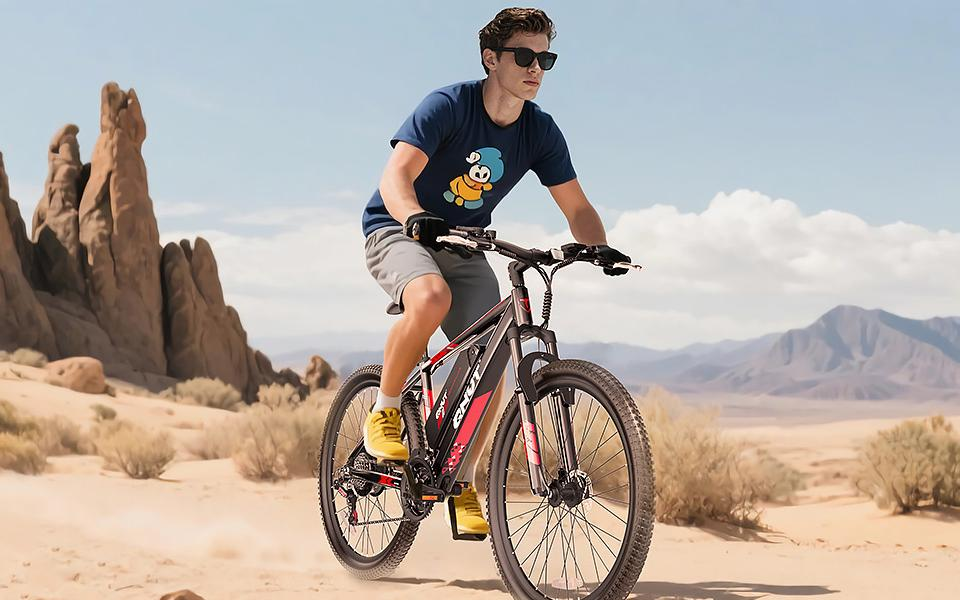 A man riding a Qnut eBike.