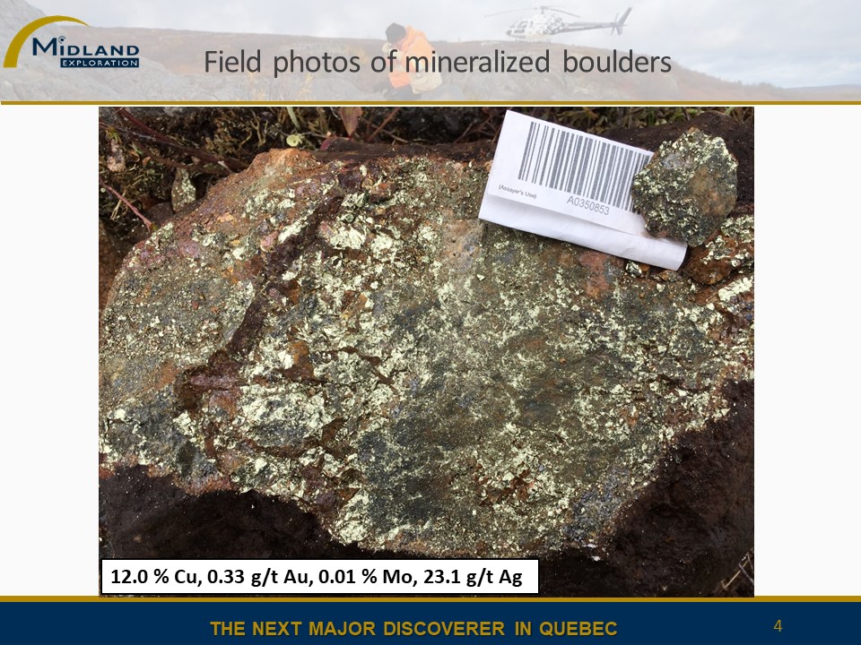 Figure 4 Mineralized boulders