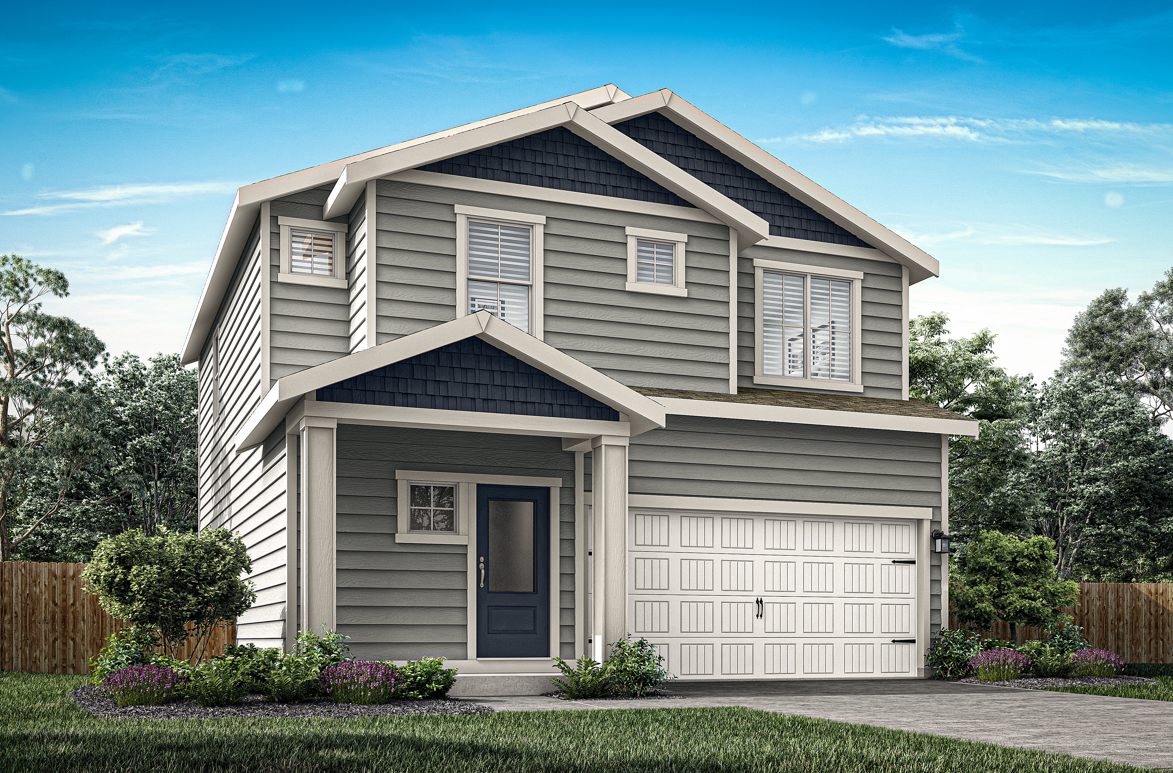 The Cypress Plan by LGI Homes Eagle Landing in Tacoma features three bedrooms, two-and-a-half bathrooms, and a spacious family room.