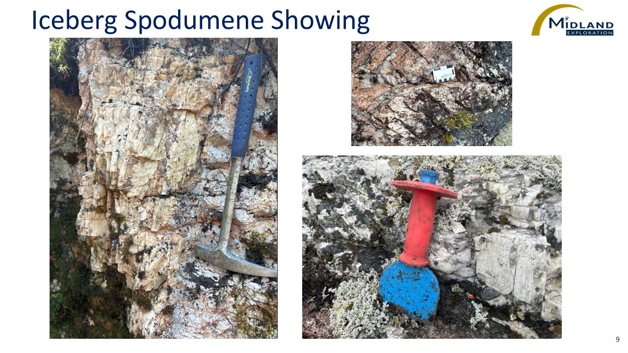 Figure 9 Iceberg Spodumene Showing