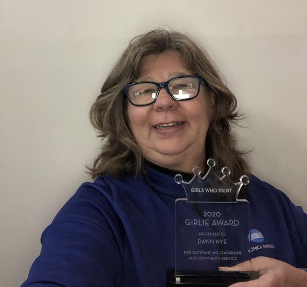 Dawn Nye, Manager of Solutions and Services Marketing, Konica Minolta, has received the 2020 Girls Who Print Girlie Award.

