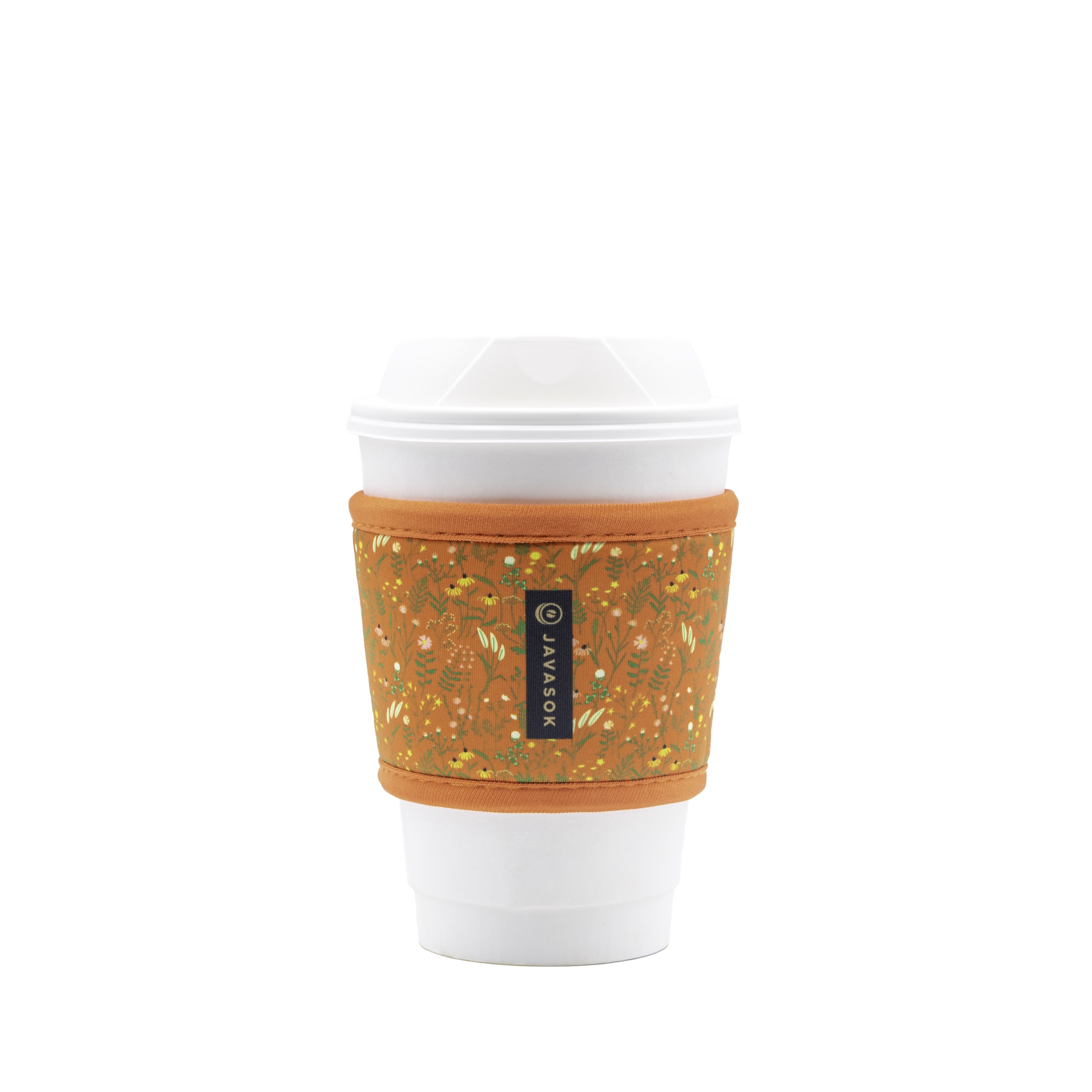HotSok™ sleeves for hot coffee protect your hands from extreme heat and fit most disposable coffee cups better than single-use cardboard sleeves that tend to slide off easily.

Pictured: HotSok™ Coral Floral.