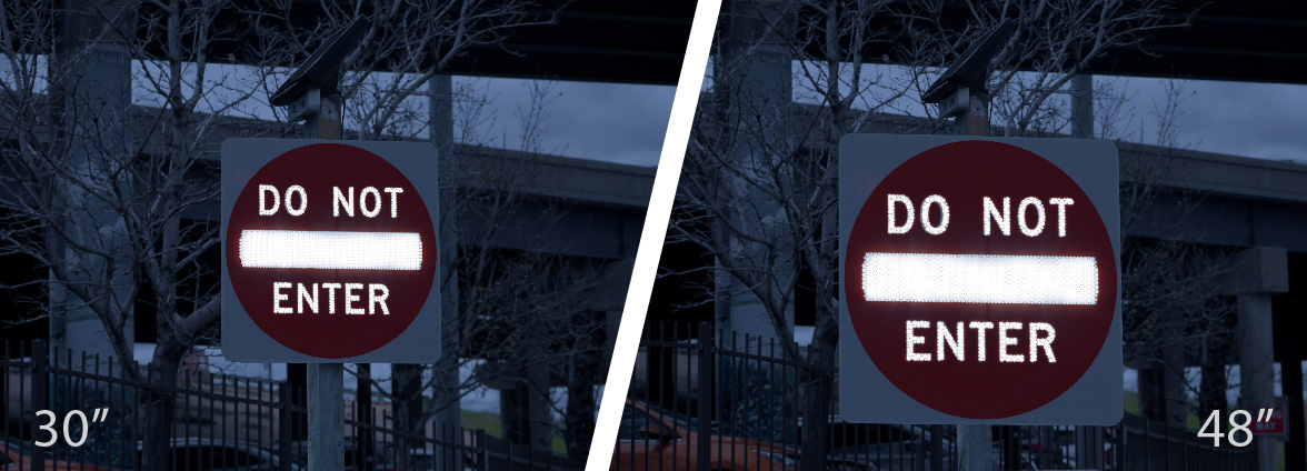 TAPCO LegendViz® DO NOT ENTER sign, 30" and 48", illuminated legend at night