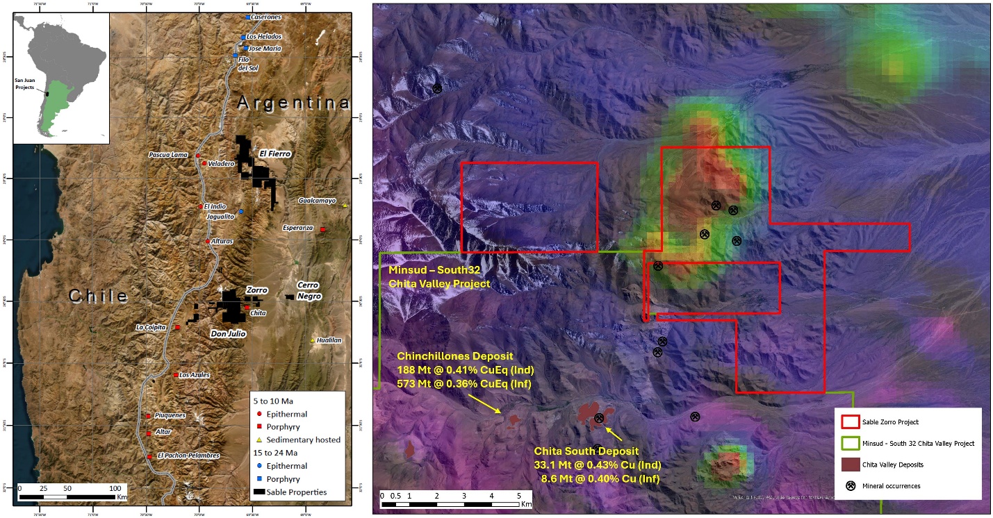 Sable Announces Option Agreement Consolidating the New “Zorro” Project in San Juan, Argentina