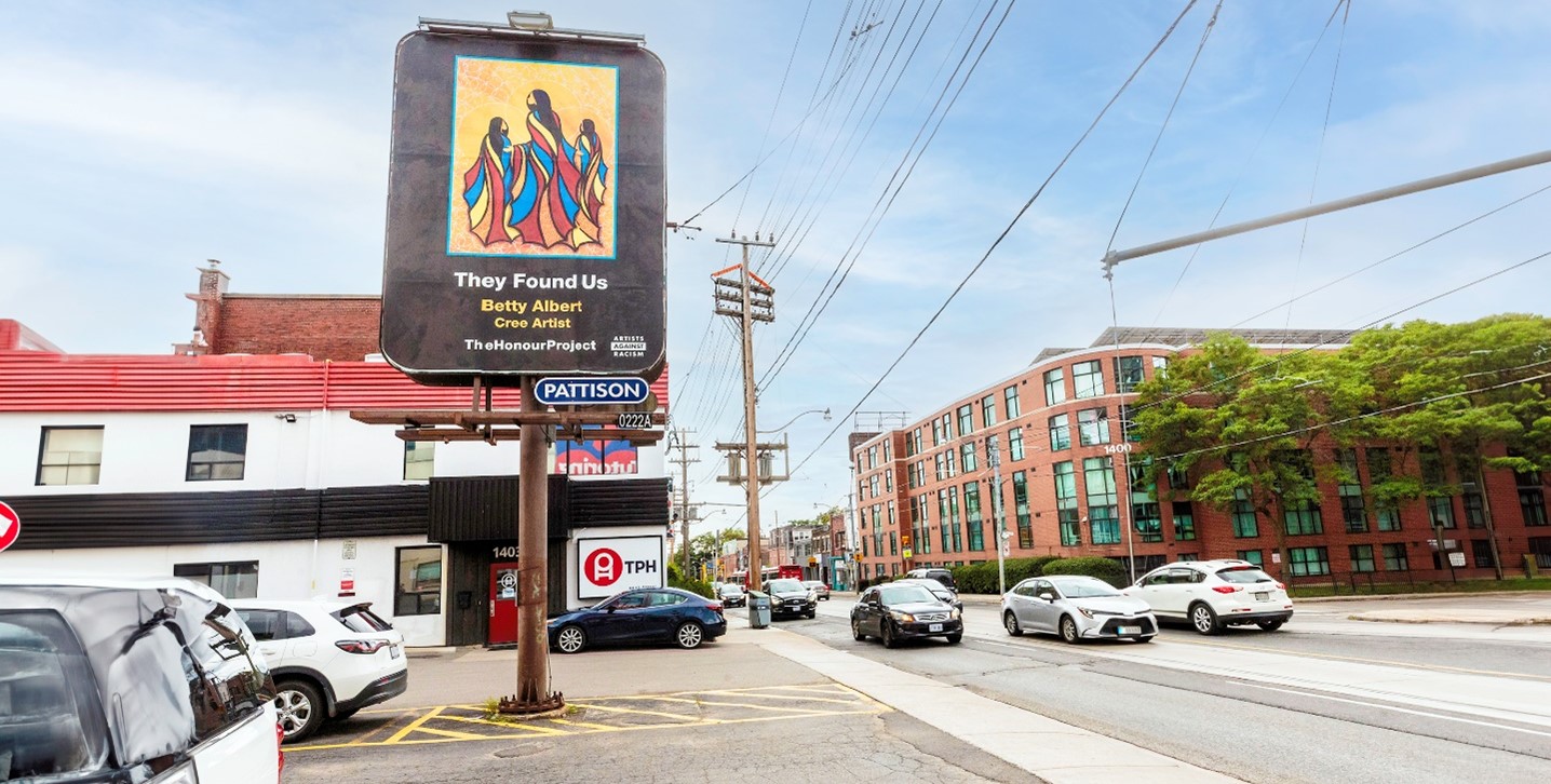 Vertical Poster in Toronto, Ontario, featuring one of 2023’s PATTISON Elevating Voices Media Grant recipients, Artists Against Racism.