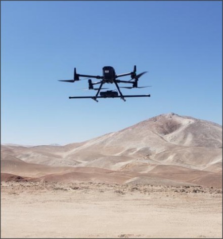 Image of MagDrone flying above the Arikepay Property 
