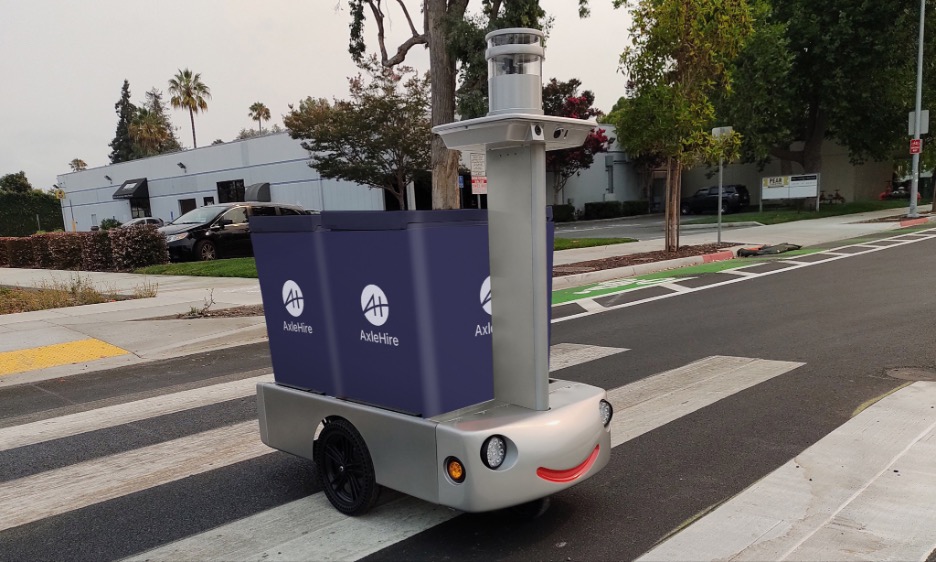 Tortoise carrying AxleHire's packages go out for delivery on the Tortoise. The Tortoise has delivered 1,000's of AxleHire's packages to date in the Los Angeles area. 