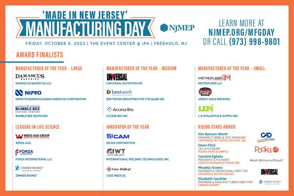 2023 'MADE in NJ' Manufacturing Day Finalists