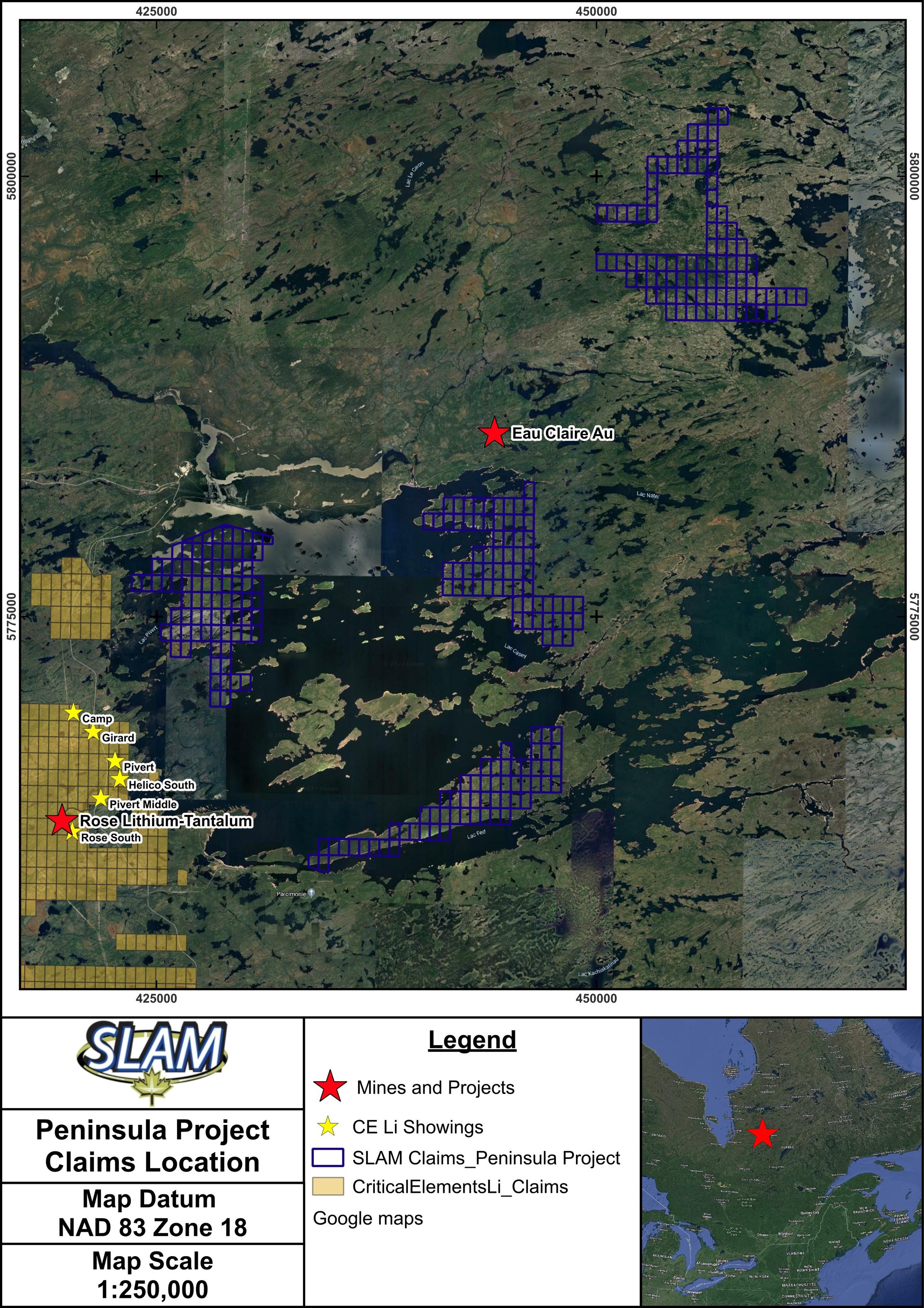 Peninsula Lithium Project, James Bay region of Quebec