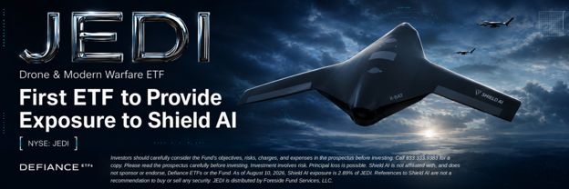 Defiance Drone & Modern Warfare ETF (JEDI), The First ETF Providing Exposure to Shield AI, Surpasses $200 Million in AUM