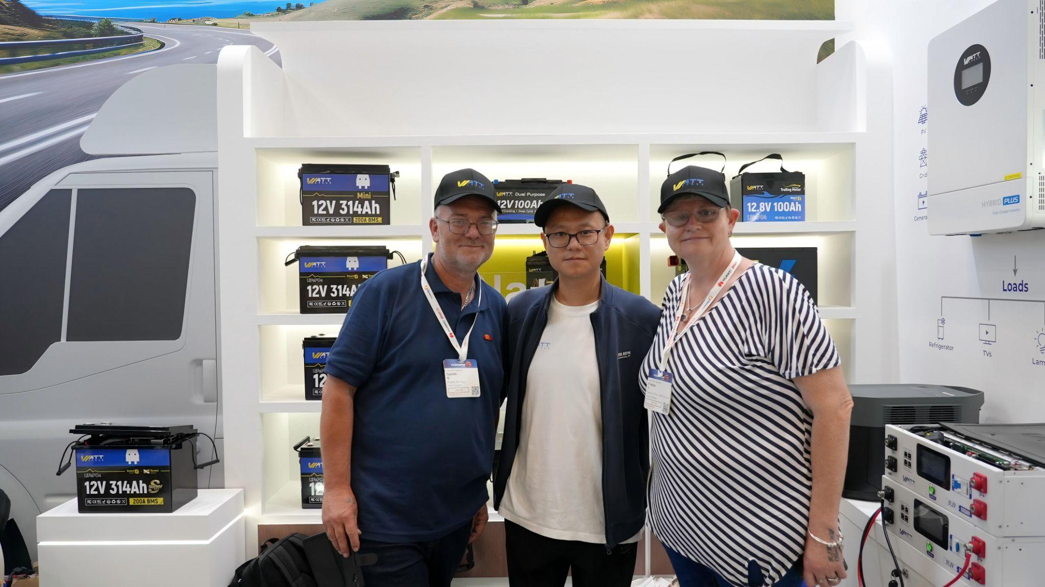 WattCycle Chief Marketing Officer Kevin D and Careth and Trisha in Intersolar Europe Exhibition