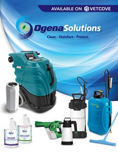 Image of Ogena Solutions products and equipment - Air Purifier, wet vacuum system, foamers, sprayers, hygienic cleaning equipment, topicals