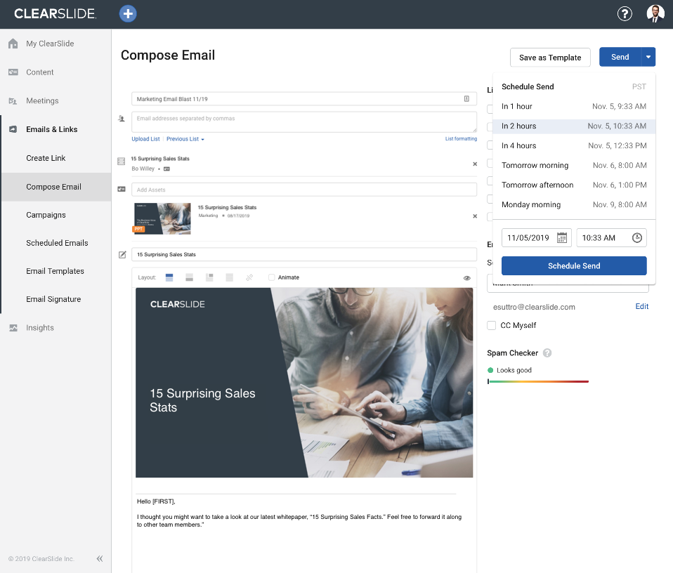 New Compose Email - Spam Checker