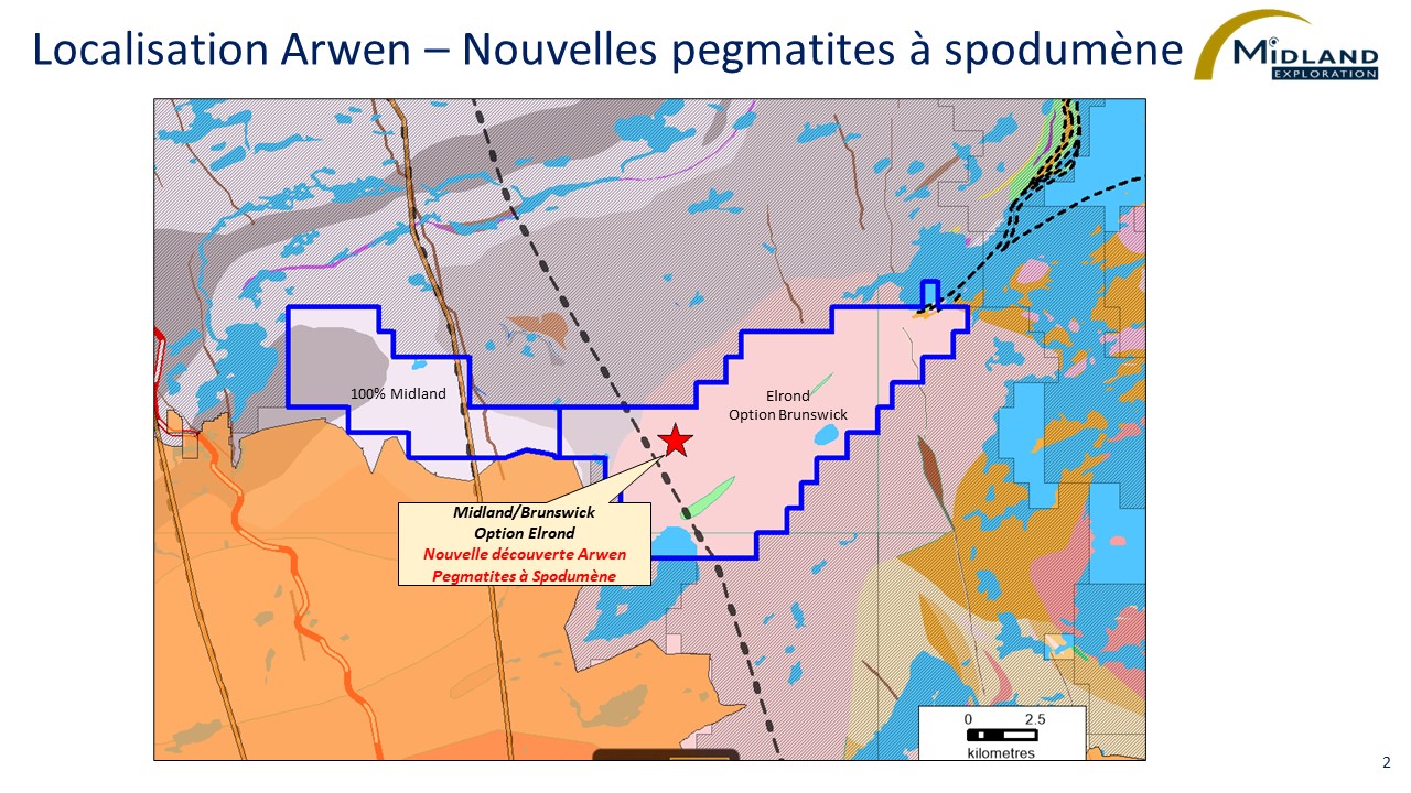 Figure 2 Localisation Arwen-Nouvelles pegmatites à spodumène