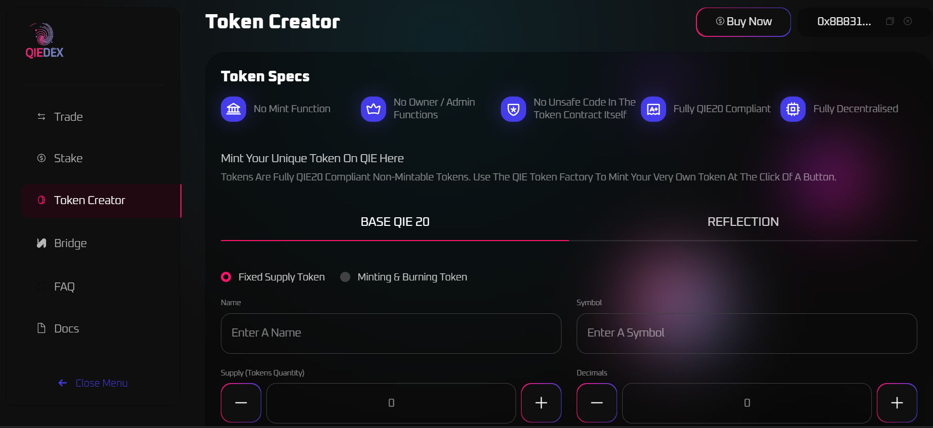 QuiDex Token Creator