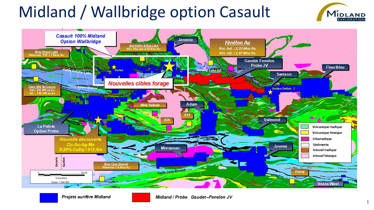 Figure 1 Midland-Wallbridge option Casault