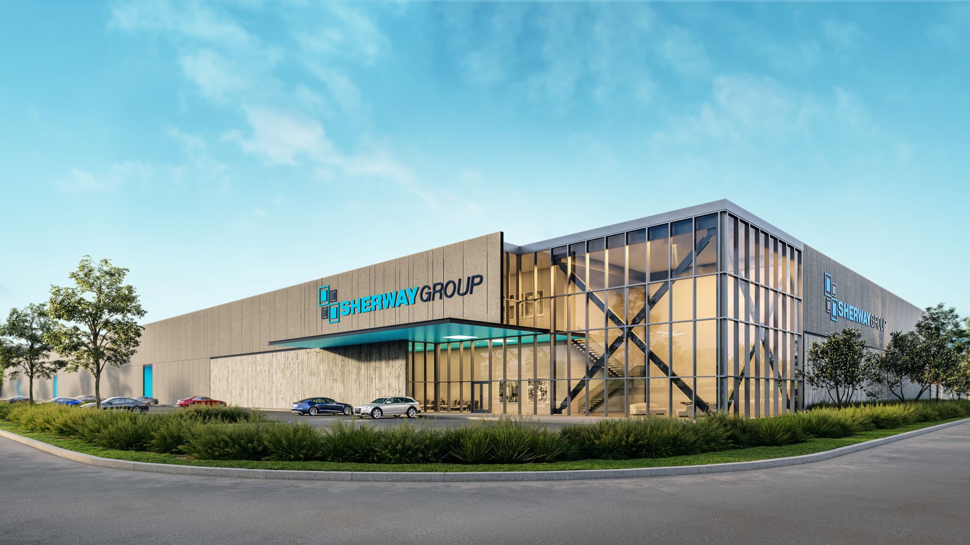 Artist’s Rendering: Midwestern Logistics Facility, 426 Clair Road West, Guelph, Ontario (J. Mireles / Hey Visual)