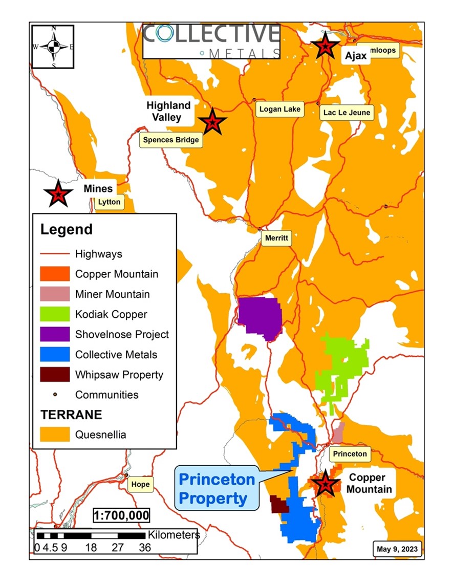 Figure 1 - Collective Metals Princeton Project Regional Location