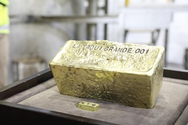 La Yaqui Grande's first bar of gold