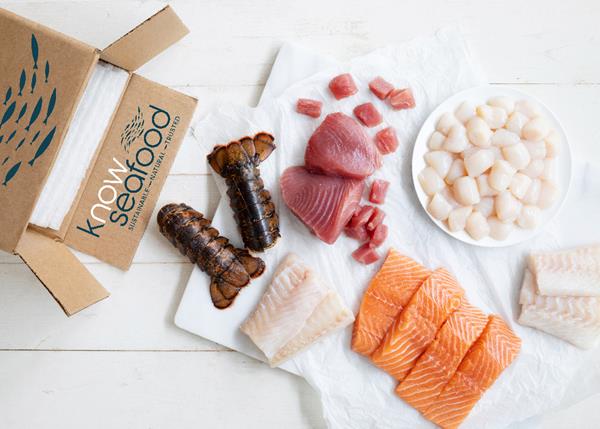 KnowSeafood is shipped in Vericool boxes made with 100% compostable and recyclable materials and choices include Rocky Coast Lobster Tails from Owls Head, Maine; Maldhoni line-caught tuna from the Maldives; Marine Stewardship Council certified sea scallops from Nordic Wild in New Bedford, Mass; and sushi-grade Aurora Salmon from Lerøy in Norway. 