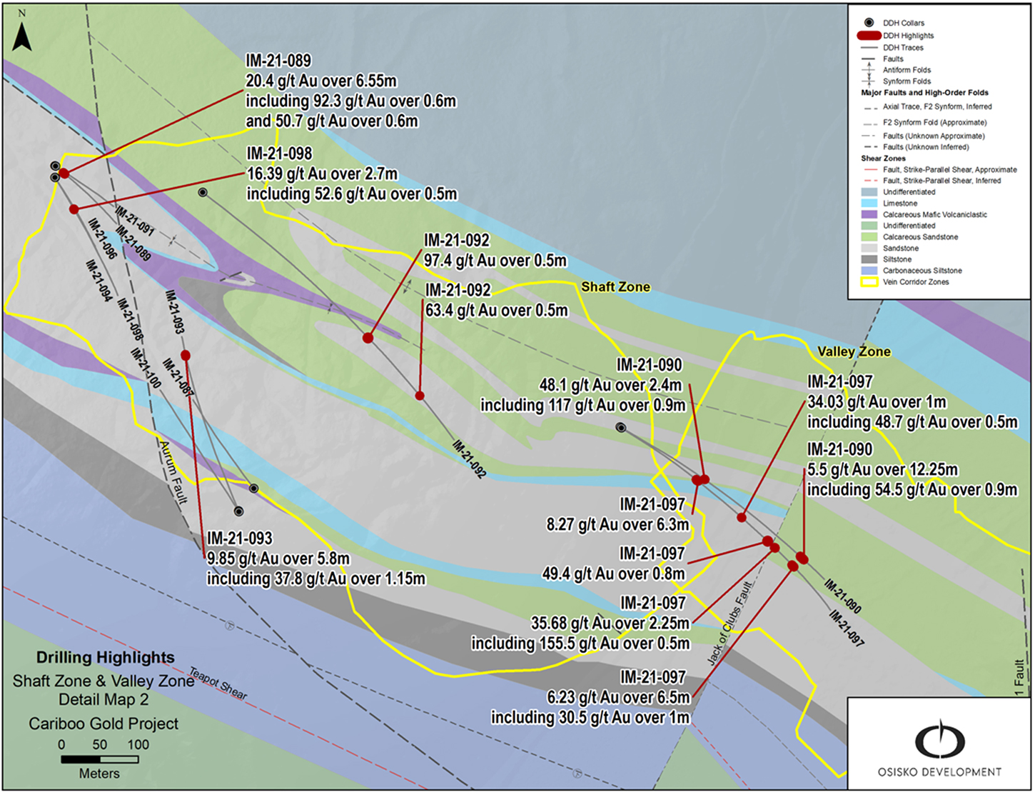 Figure 3: Shaft Zone select drilling highlights