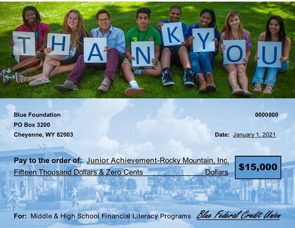 JA Kids Thank Blue For the donation!