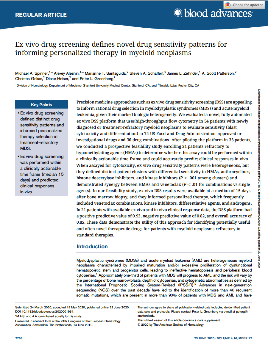 precision oncology in hematological cancers