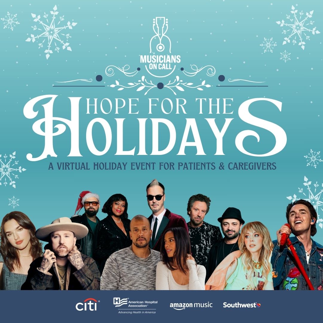 Musicians On Call's Hope for the Holidays is a virtual holiday event for patients and caregivers