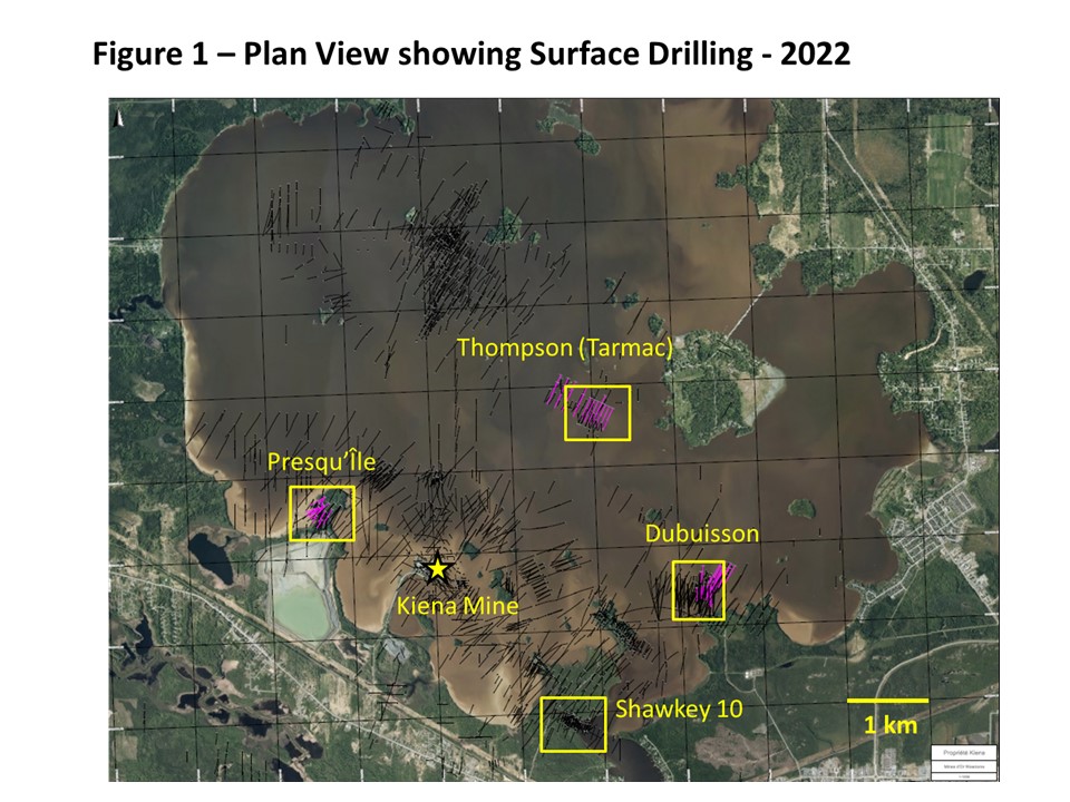 sept8Figure 1 - Plan View of Kiena Mine Area