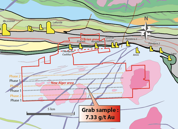 Planned glacial till sampling grid